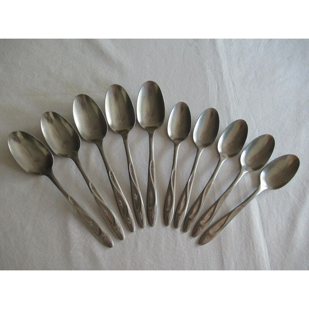 International Silver Stainless USA Americana Star 5 Teaspoons 5 Table Spoons